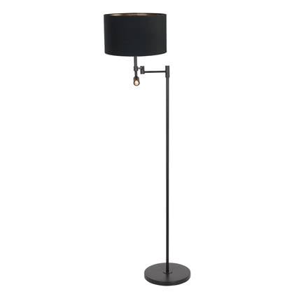Steinhauer - vloerlamp - Stang - - linnen metaal stof - schemerlamp - LED E27 - 7201ZW Zwart