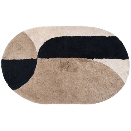 Veer Carpets  Badmat Bowie - Taupe Ovaal 50 x 80 cm