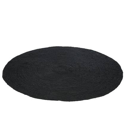 J-line - Tapijt Rond Jute Zwart - 150x150x1cm