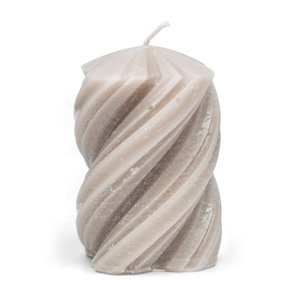 Riviera Maison Kaars Beige - Twister - Paraffine (ØxH) 6,5x9