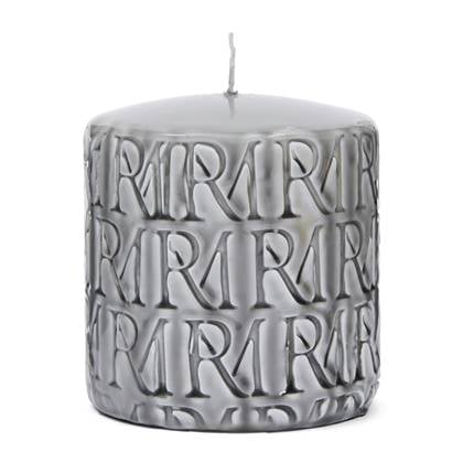 Riviera Maison Kaars Beige - Monogram - Paraffine (ØxH) 9,5x10
