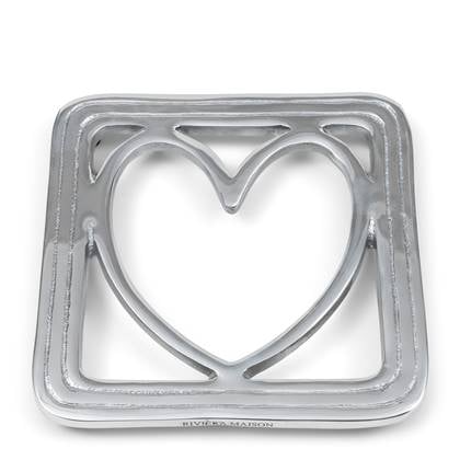 Rivièra Maison Riviera Maison Pannenonderzetter Zilver - Lovely Heart - Aluminium