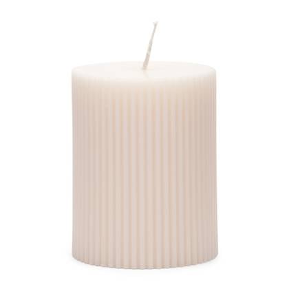 Riviera Maison Stompkaars Wit - Fine Rib Pillar - Paraffine