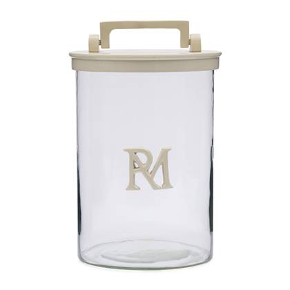 Rivièra Maison Riviera Maison RM Monogram Storage Jar flax (Ø) 18x (H) 30