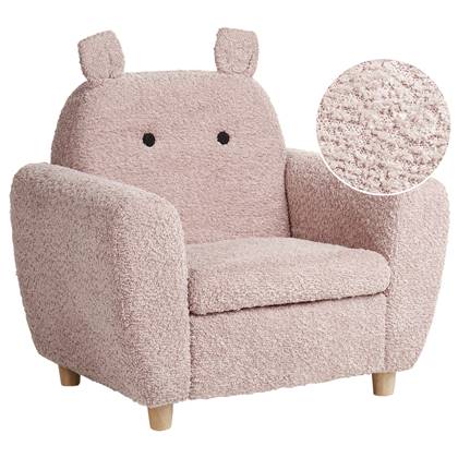 Beliani - MARIBO - Kinderfauteuil - Roze - Bouclé