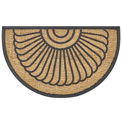 Beliani - KORYAK - Deurmat - Natuurlijk|Zwart - 45 x 75 cm - Polyester Beige