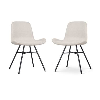 Nolon Noa-Fé Eetkamerstoelen Set van 2 Beige - Stof - Zwart Onderstel - Modern