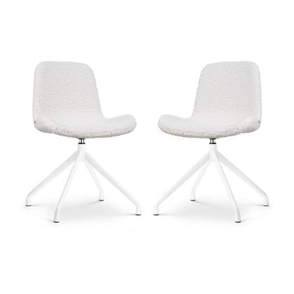 Nolon Nola-Fé Draaibare Eetkamerstoelen Set van 2 Teddy Wit - Zwart