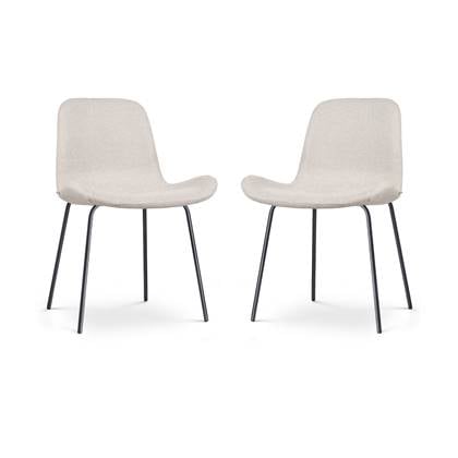 Nolon Nora-Fé Eetkamerstoelen Set van 2 Beige - Stof - Zwarte Poten - Modern