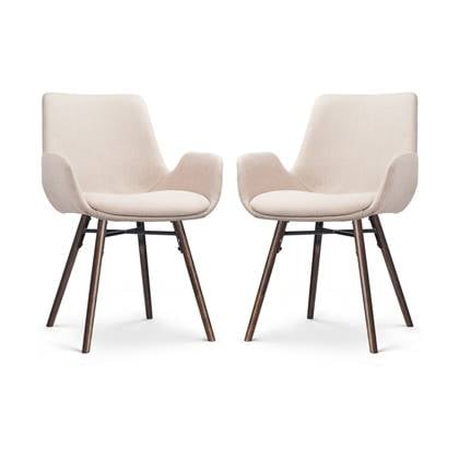 Nolon Nena-Eef Eetkamerstoelen Set van 2 - Beige - Walnoot Hout