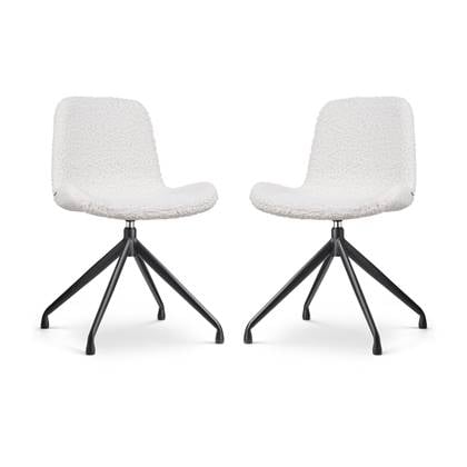 Nolon Nola-Fé Draaibare Eetkamerstoelen Set van 2 Teddy Wit - Wit