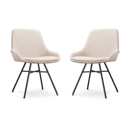 Nolon Noa-Isa Eetkamerstoelen Set van 2 - Beige - Zwart