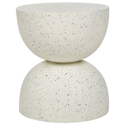 Beliani - CAORIA - Bijzettafel - Terrazzo|Gebroken - Lichtbeton Wit