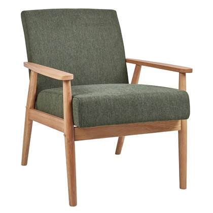 Beliani - ESRUM - Fauteuil - Groen - Stof|Licht hout