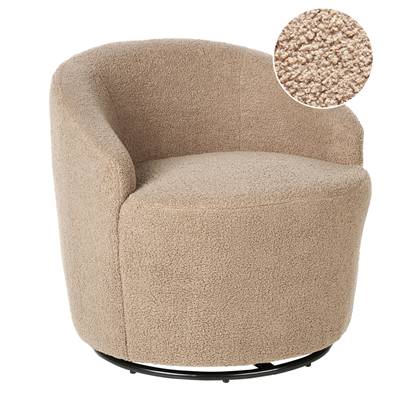 Beliani - DAVIK - Fauteuil - Taupe - Bouclé Beige