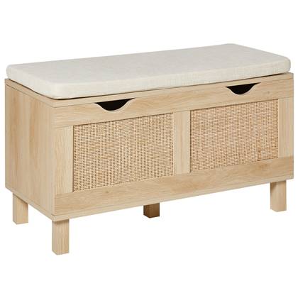 Beliani - WASHINGTON - Opbergbankje - Lichthout - MDF Bruin