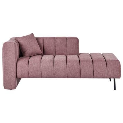 LANNILS - Chaise longue - Roze - Linkszijdig - Polyester