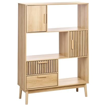 Beliani - LYNWOOD - Boekenkast - Lichthout - MDF