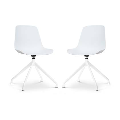 Nolon Nola-Pip Draaibare Eetkamerstoelen Wit - Wit Onderstel - 2x