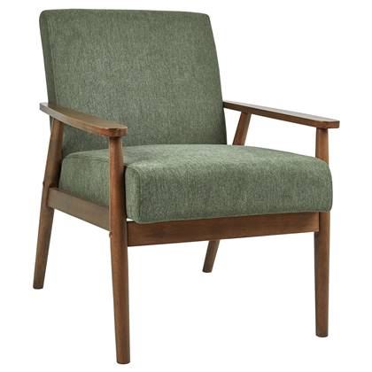 Beliani - ESRUM - Fauteuil - Groen - Stof|Donker hout