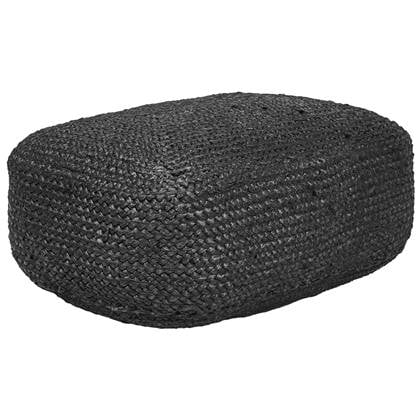 Beliani - ISARDA - Vloerkussen - Zwart - 70 x 40 x 20 cm - Jute