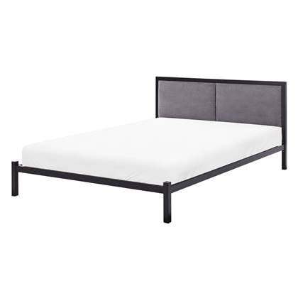 Beliani CLAMART -Tweepersoonsbed-Zwart|Grijs-140 x 200 cm-Metaal