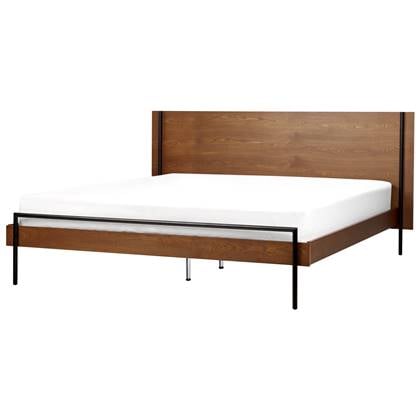 Beliani-LIBERMONT-Tweepersoonsbed-Donker-180 x 200 cm-MDF Bruin