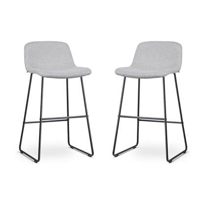 Nolon Nino-Mats Barkrukken Set van 2 - Licht - Zwart - 75 cm Grijs