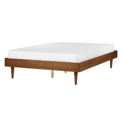 Beliani-TOUCY-Tweepersoonsbed-Lichtbruin-140 x 200 cm-Rubberhout
