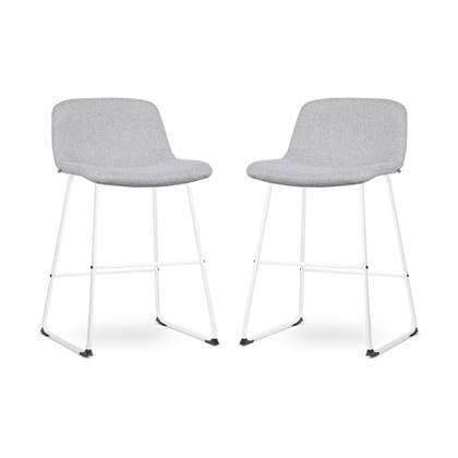 Nolon Nino-Mats Barkrukken Set van 2 - Licht - Wit - 65 cm Grijs