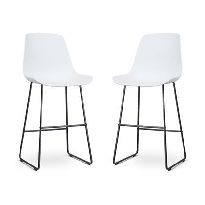 Nolon Nino-Pip barkruk - zwart onderstel - 75 cm - set van 2 Wit