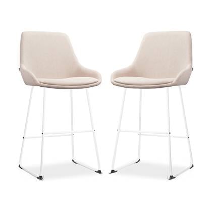Nolon Nino-Isa Barkrukken Set van 2 - Beige - Wit - 65 cm