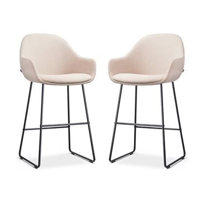 Nolon Nino-Mae Barkrukken Set van 2 - Beige - Zwart - 65 cm