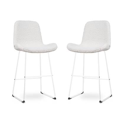 Nolon Nino-Fé Barkrukken Set van 2 - Teddy Wit - Wit - 75 cm