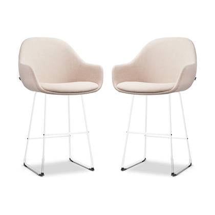Nolon Nino-Mae Barkrukken Set van 2 - Beige - Wit - 65 cm
