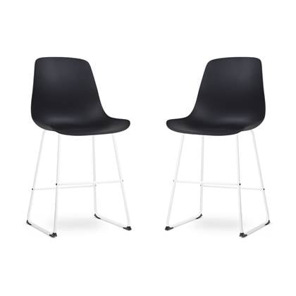 Nolon Nino-Pip barkruk - wit onderstel - 65 cm - set van 2 Zwart