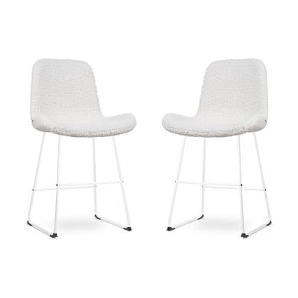 Nolon Nino-Fé Barkrukken Set van 2 - Teddy Wit - Wit - 65 cm