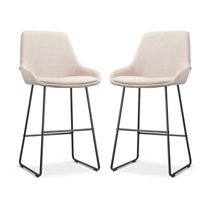 Nolon Nino-Isa Barkrukken Set van 2 - Beige - Zwart - 65 cm