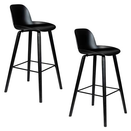 Zuiver Albert Kuip Barkruk 75 cm Zwart - Set van 2