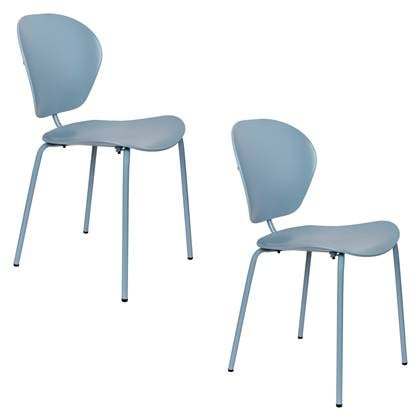 Zuiver The Ocean Chair Eetkamerstoelen Ocean Blue - Set van 2 - Blauw