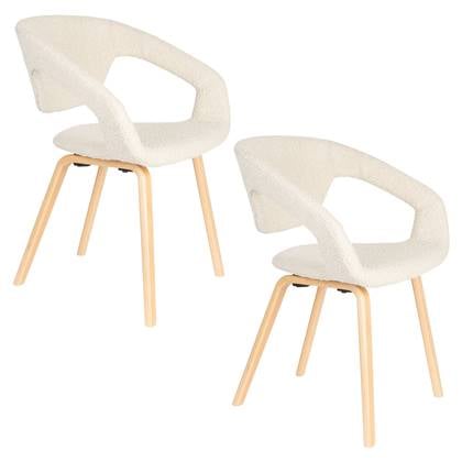 Zuiver Flexback Eetkamerstoelen met armleuning Beige - Set van 2