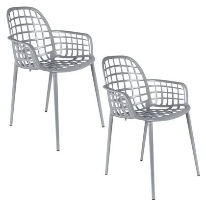 Zuiver Albert Kuip Tuinstoelen met armleuning Lichtgrijs - Set van 2