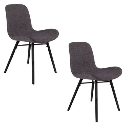 Housecraft Living Lester Eetkamerstoelen Antraciet - Set van 2 - Grijs}