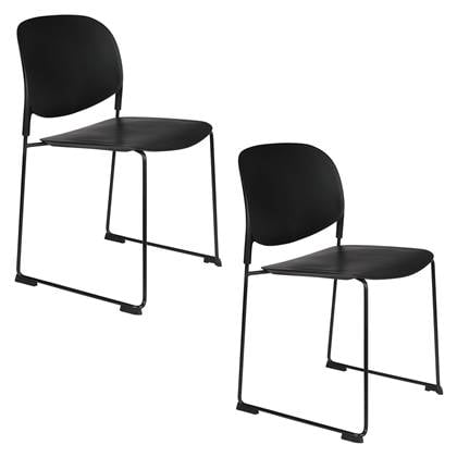 Housecraft Stacks Eetkamerstoelen Zwart - Set van 4