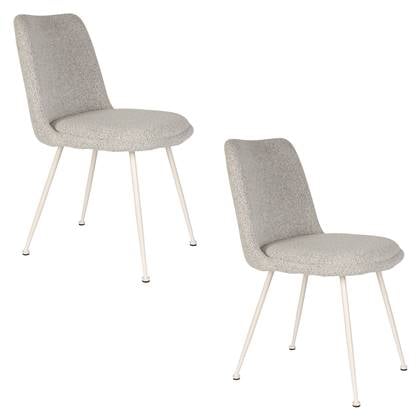 Housecraft Fijs Eetkamerstoelen Off-White - Set van 2 - Grijs