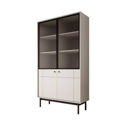 Meubella - Vitrinekast Jules 1 - Beige - 104 cm