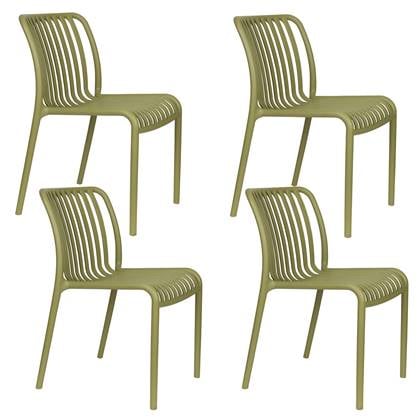 Housecraft Living Mante Tuinstoelen Kunststof Groen - Set van 4