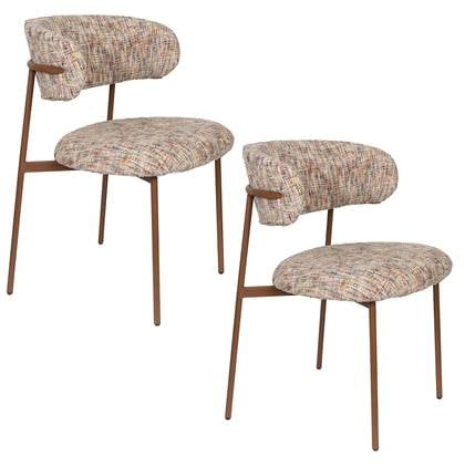 Feliz Lifestyle Claes Eetkamerstoelen Gemêleerd Multi - Set van 2