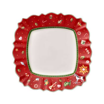 Villeroy & Boch Dinerbord Toy's Delight - Rood - 28 x 28 cm Wit