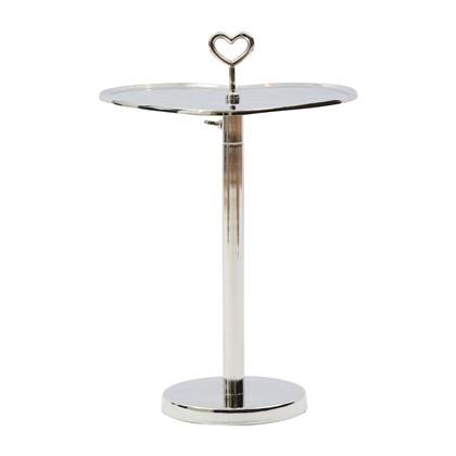 Riviera Maison Lovely Heart Adjustable End Table 44x28x39 Zilver, Zwart